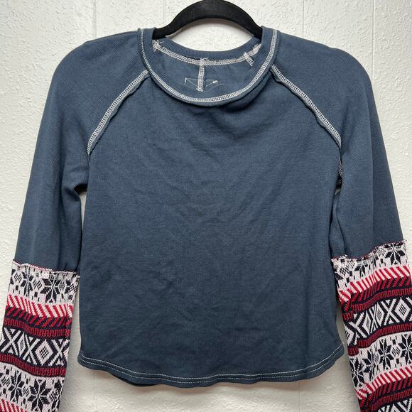 Tribal Aztec Womens Cropped Sweater Small Stretch Cotton Boho Festival Western - Picture 2 of 8